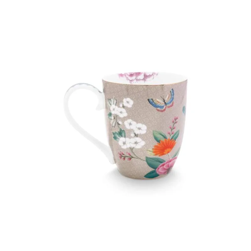 Pip Studio Blushing Birds XL hrnek 440ml, khaki