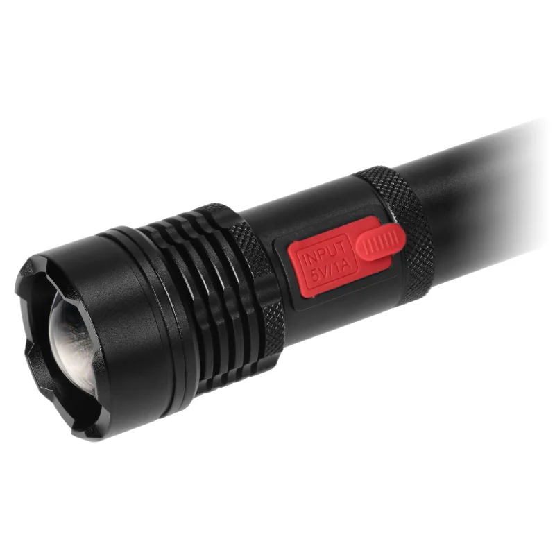 VIRONE Taktická LED baterka, COB 12W so zoomom a 2200 mAh batériou LT-12