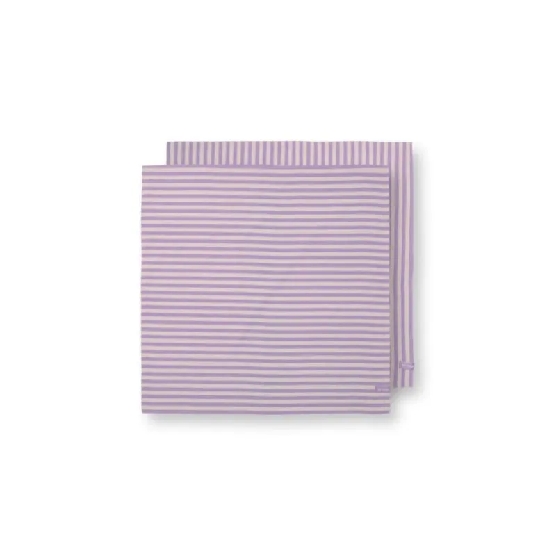 Pip Studio Stripes Lilac set 2ks látkových útěrek 65x65cm, lila