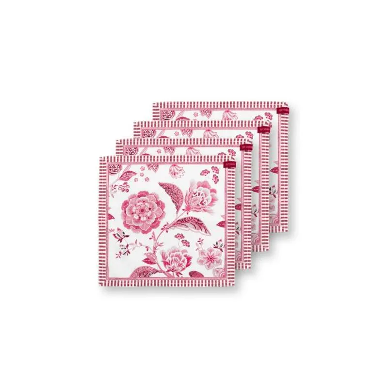 Pip Studio Royal set 4ks látkových ubrousků 40x40cm, červený