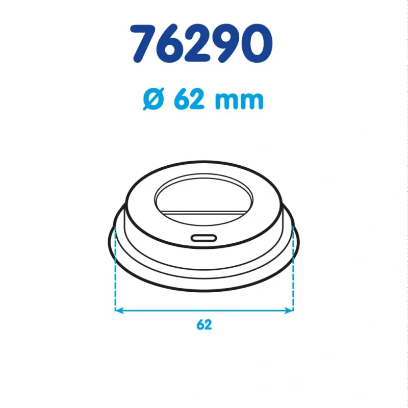 Víčko vypouklé bílé pro papírové kelímky Ø 62 mm [50 ks] (76290)