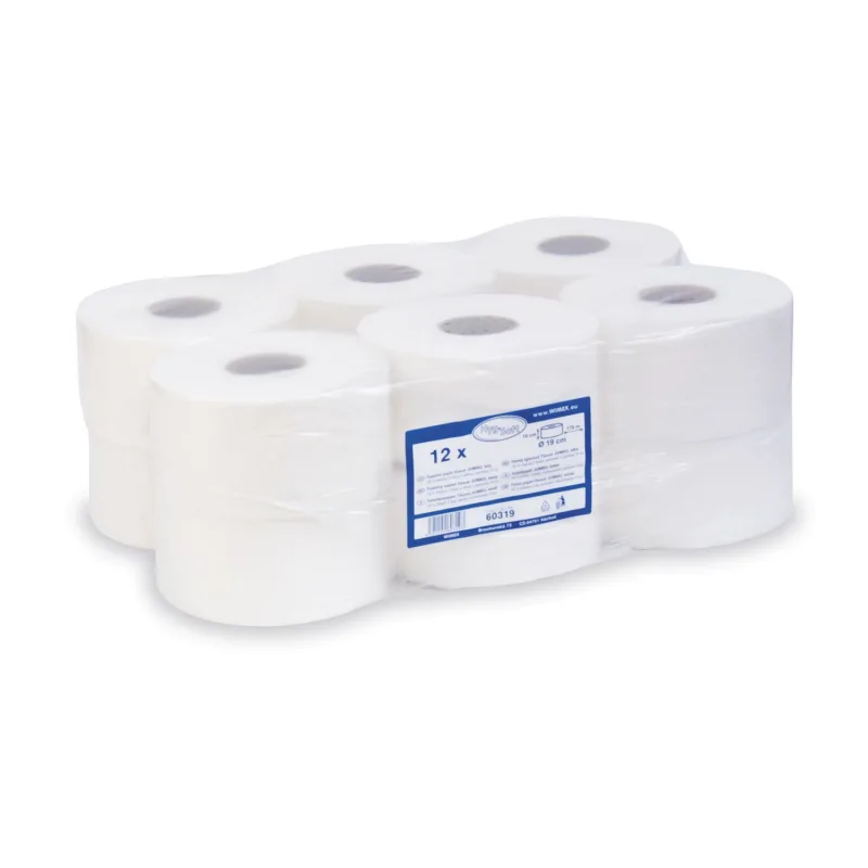 NEPOSÍLÁME - Toaletní papír JUMBO 2-vrstvý tissue Ø 19 cm, návin 145 m, bílý [12 ks] (60319) Pouze vlastní odvoz nebo rozvoz Náchod a okolí do 12-ti