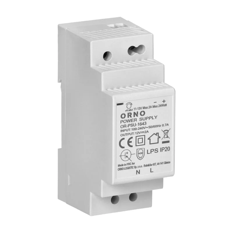 ORNO Napájací zdroj na DIN lištu 12V DC 2A, 24W, 2 moduly