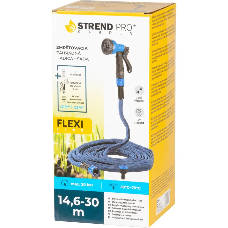 Hadica Strend Pro Garden flexi, 14.6-30 m, 1/2"-3/4" + píštoľ, záhradná
