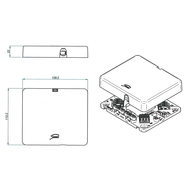 Simet s.a. Rozvodná krabica sporáková HAD02 5 zaklápacích svoriek 3x4mm2 – pre kuchynské spotrebiče