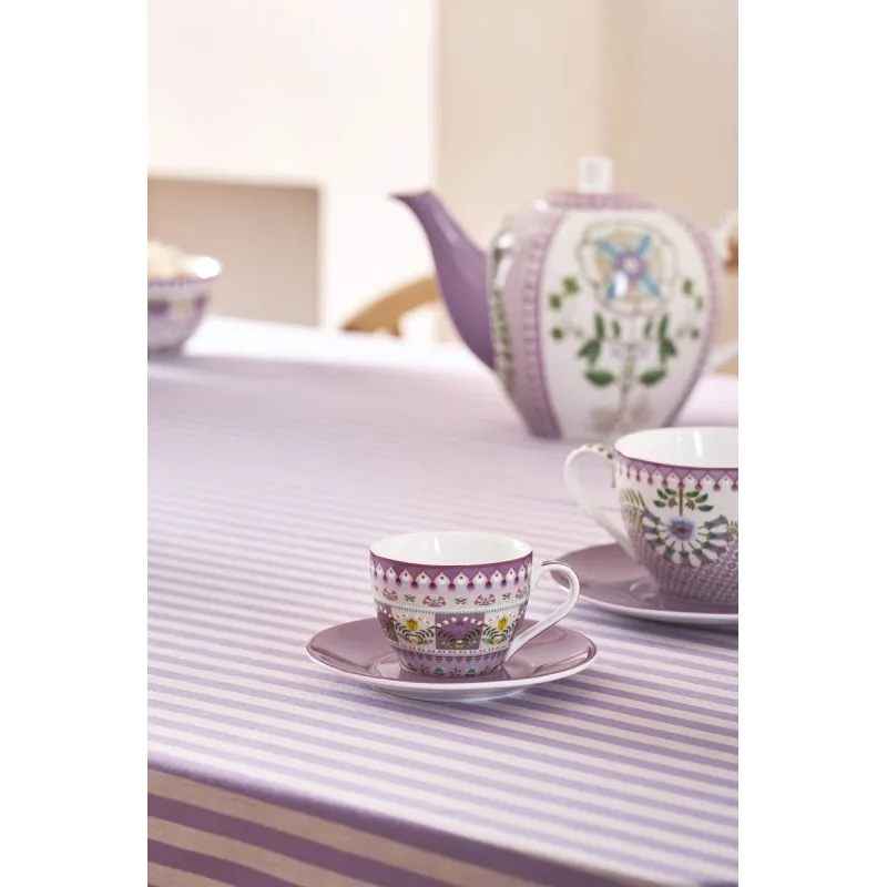 Pip Studio Lily & Lotus espresso šálek s podšálkem 100ml, lila