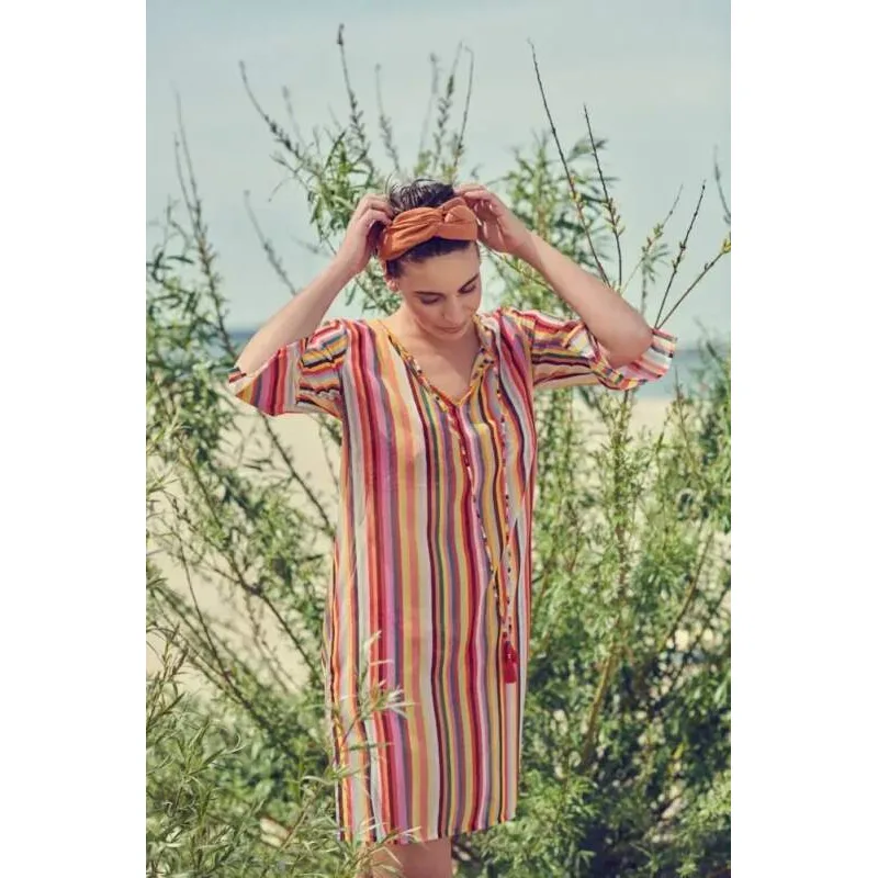Pip Studio šaty Jambo Rainbow Stripe Multi, barevné