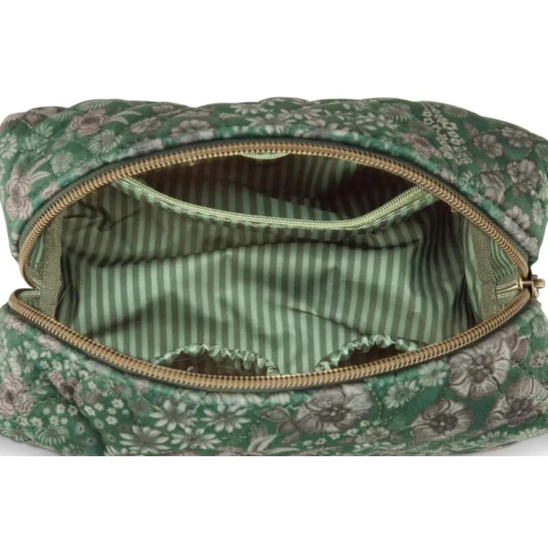 Pip Studio sametová kosmetická taška Coco Quilted Daisy Dreams, zelená