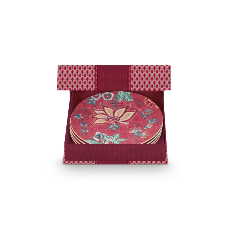 Pip Studio Flower Festival Oriental sada 4 ks talířů Ø17cm, růžová