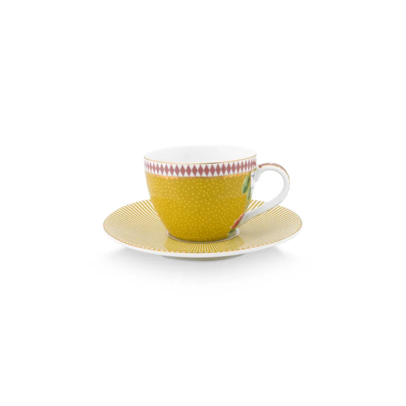 Pip Studio La Majorelle espresso šálek s podšálkem 100ml, žlutý