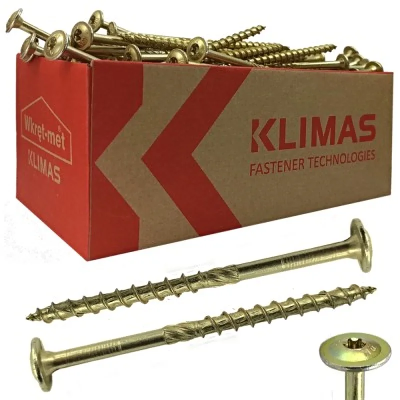 Klimas Wkret-Met | Skrutky do dreva s tanierovou hlavou TORX| 6X80 mm | 100ks
