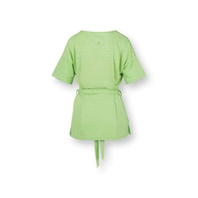 Pip Studio triko s krátkým rukávem Tonya Little Sumo Stripe, zelené