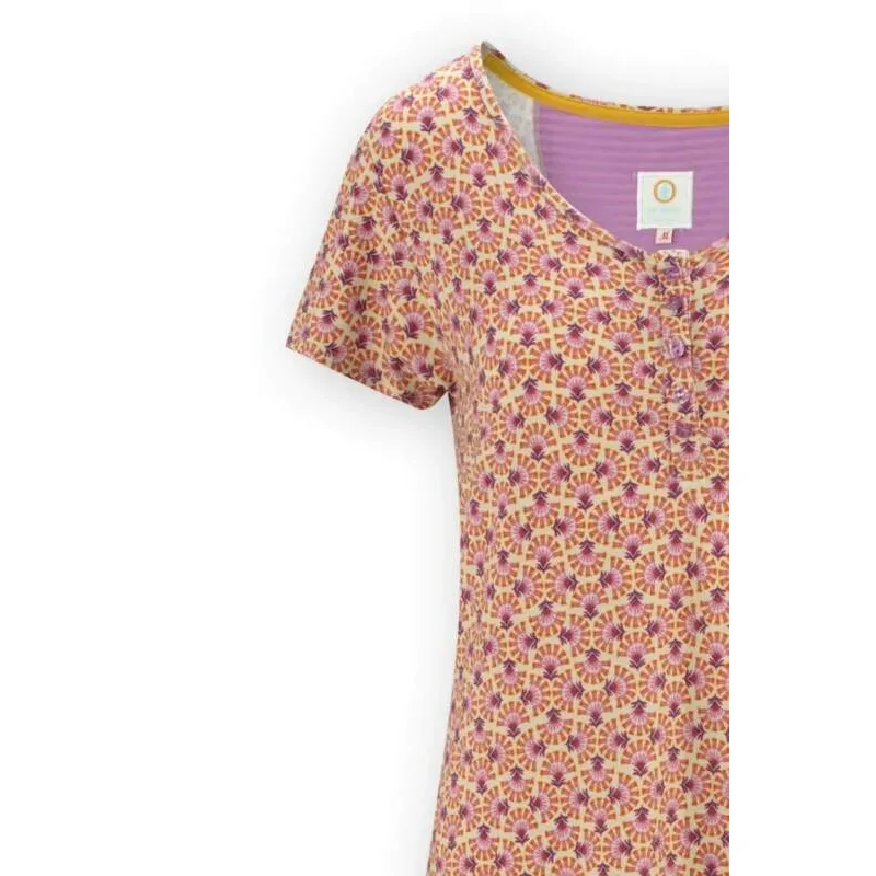 Pip Studio Daisy noční košile s krátkým rukávem Verano, lila