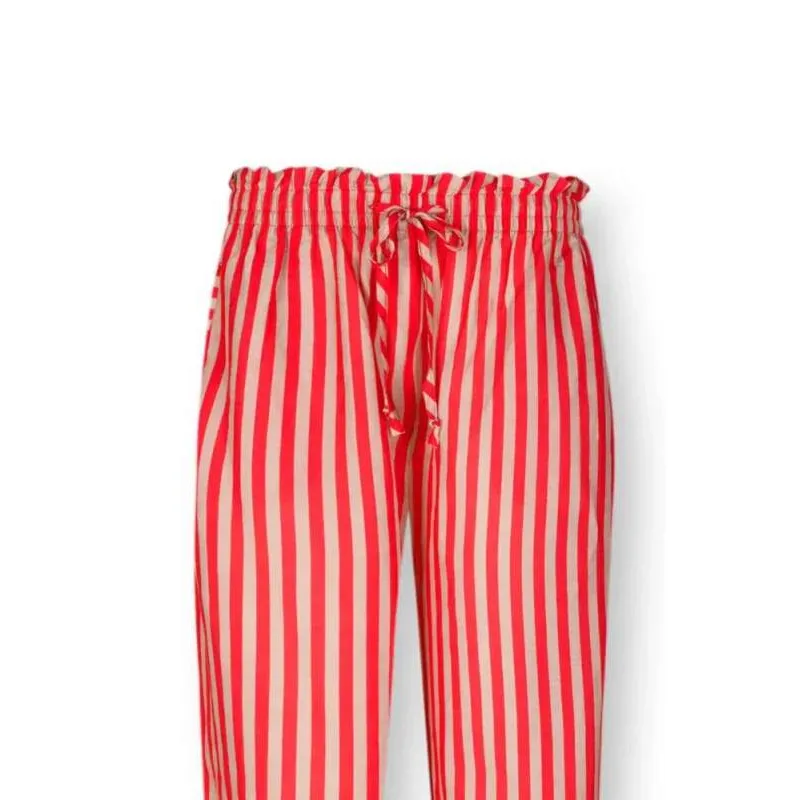Pip Studio Bernice Dlouhé kalhoty Sumo Stripe, červené