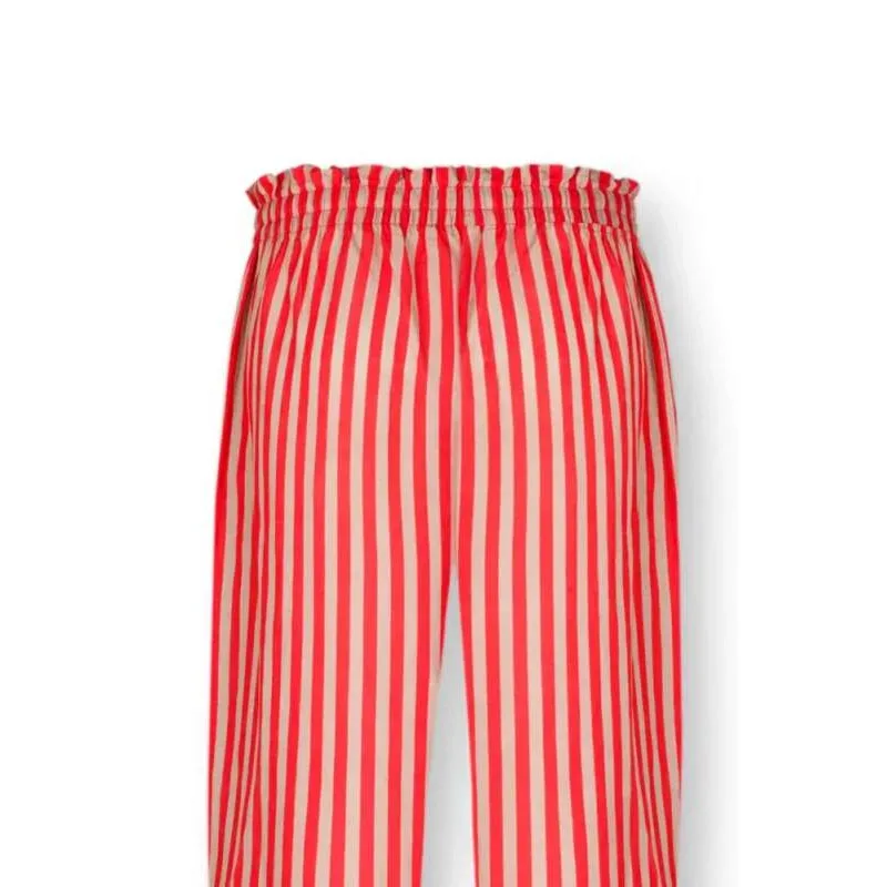 Pip Studio Bernice Dlouhé kalhoty Sumo Stripe, červené