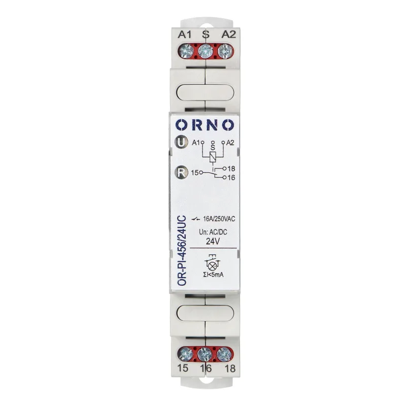 ORNO Inštalačné bistabilné relé OR-PI-456/24UC 1P/1CO/1W 16A, 24 VAC / DC, 16A