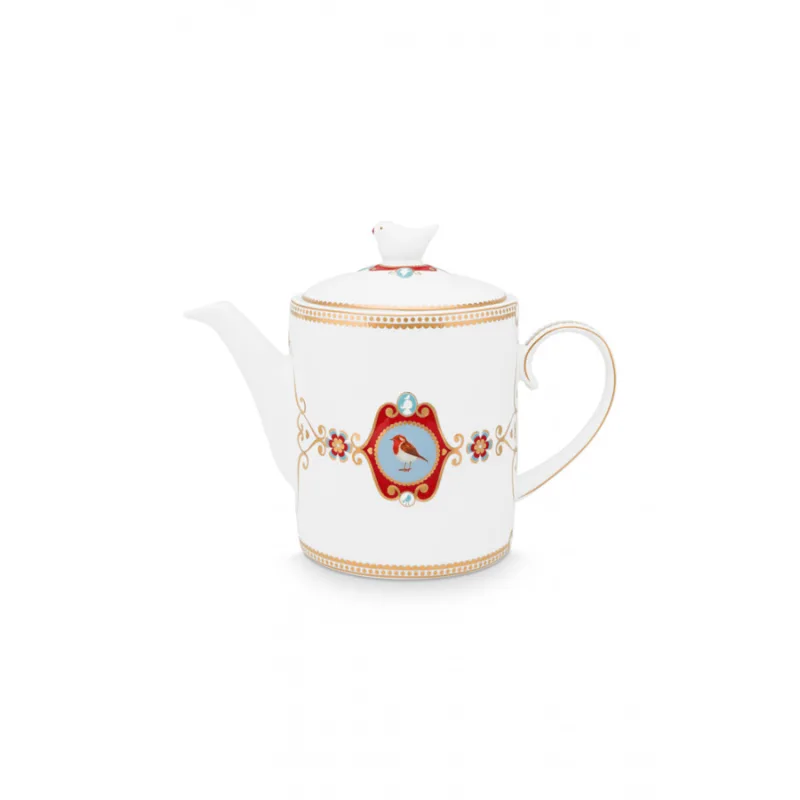 Pip Studio Love Birds čajová konvice 1,3l, bílá