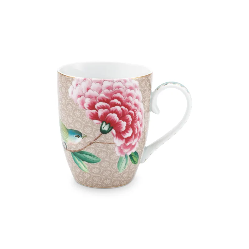 Pip Studio Blushing Birds sada 2 hrnků 350ml, khaki