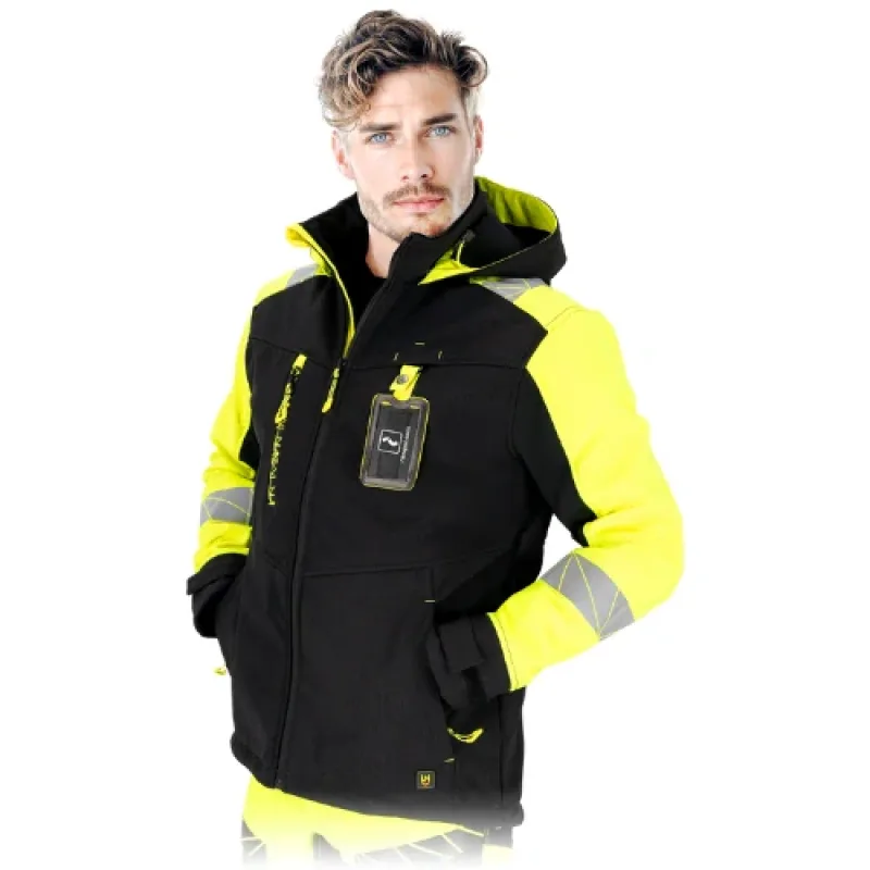 Leber&Hollman RAUT SH Rip-Stop Softshellová bunda Black/Yellov