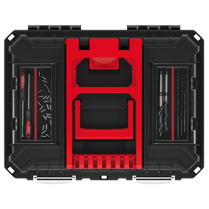 Kistenberg Kufor na náradie 3v1 transportné kolieska, zámky kov HEAVY čierny 450x360x640 KHVWM-S411
