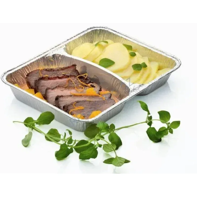 Menu mísa 2-dílná ALU (1020 ml) 22,7 x 17,7 x 3,9 cm [100 ks] (79612)