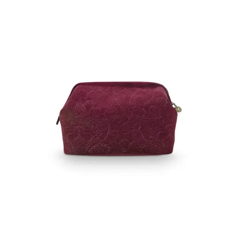 Pip Studio sametová kosmetická taška Velvet Quiltey Days, vínová