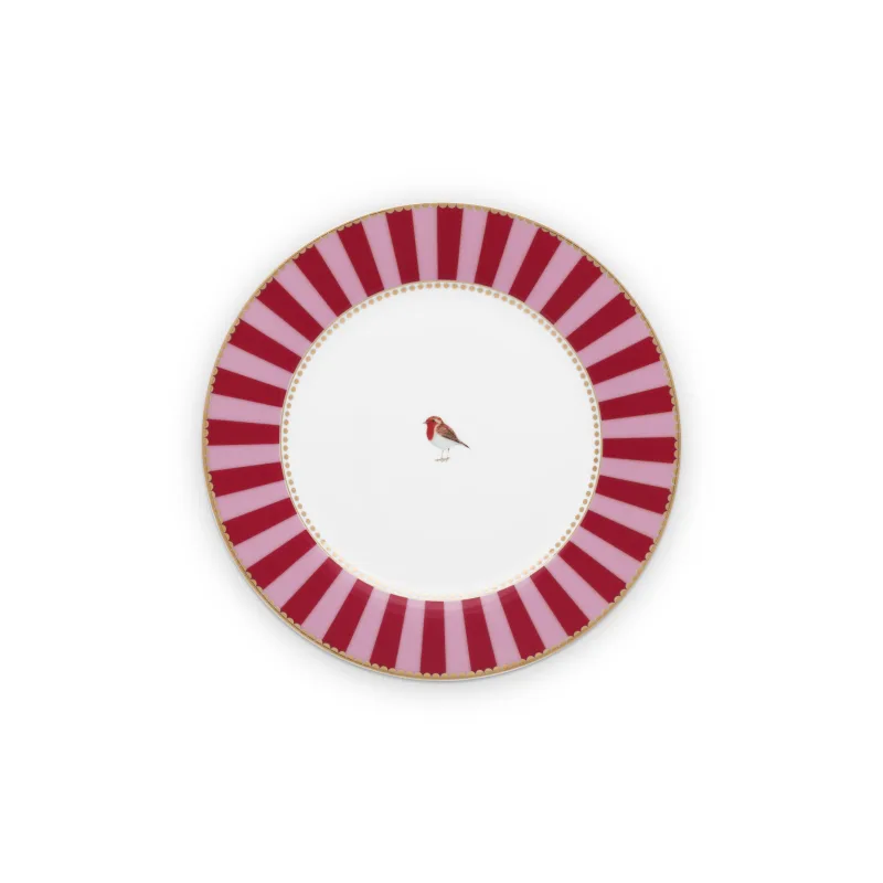 Pip Studio Love Birds talíř Ø 21cm, červeno-růžový