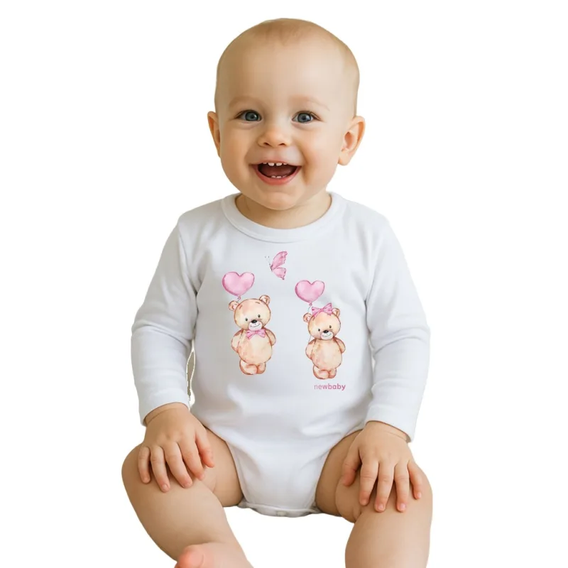 Detské body s potlačou New Baby Love Bears