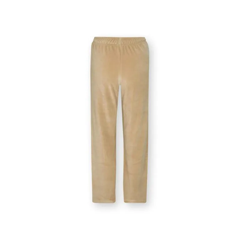 Pip Studio Britta dlouhé kalhoty Velvet Solid Sand