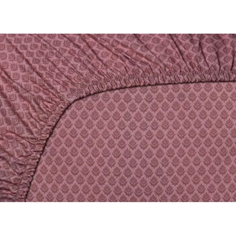 Pip Studio perkálové prostěradlo Thousand Leaves 140x200 cm, mauve