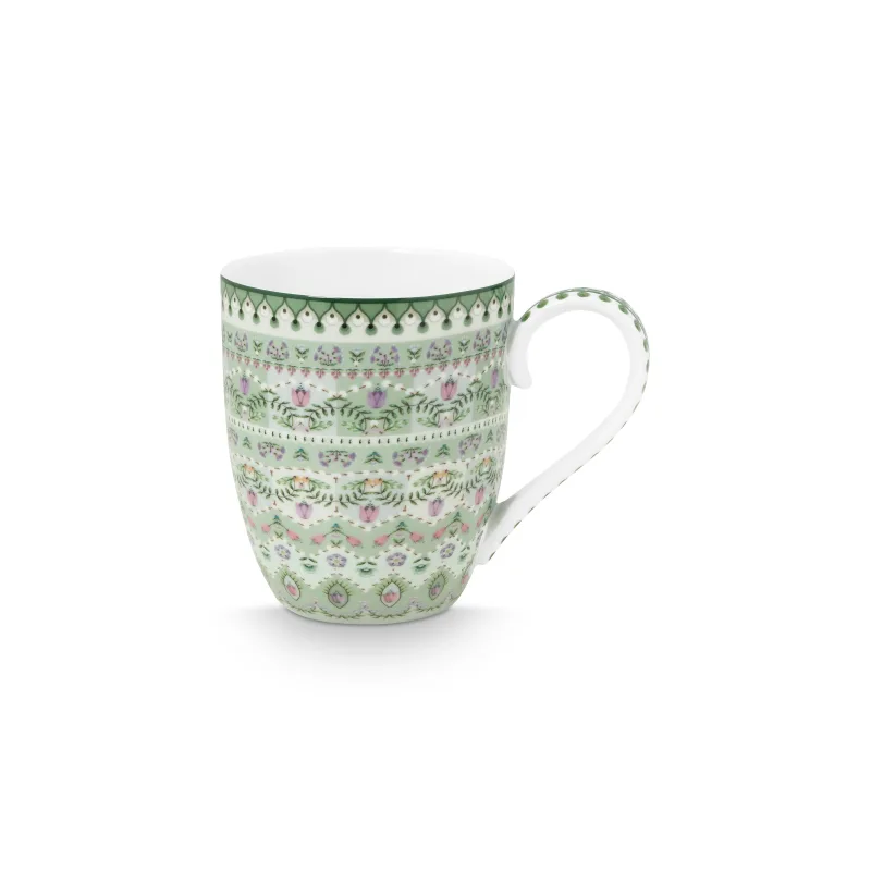 Pip Studio Lily & Lotus sada 2 XL hrnků 440ml, zelená