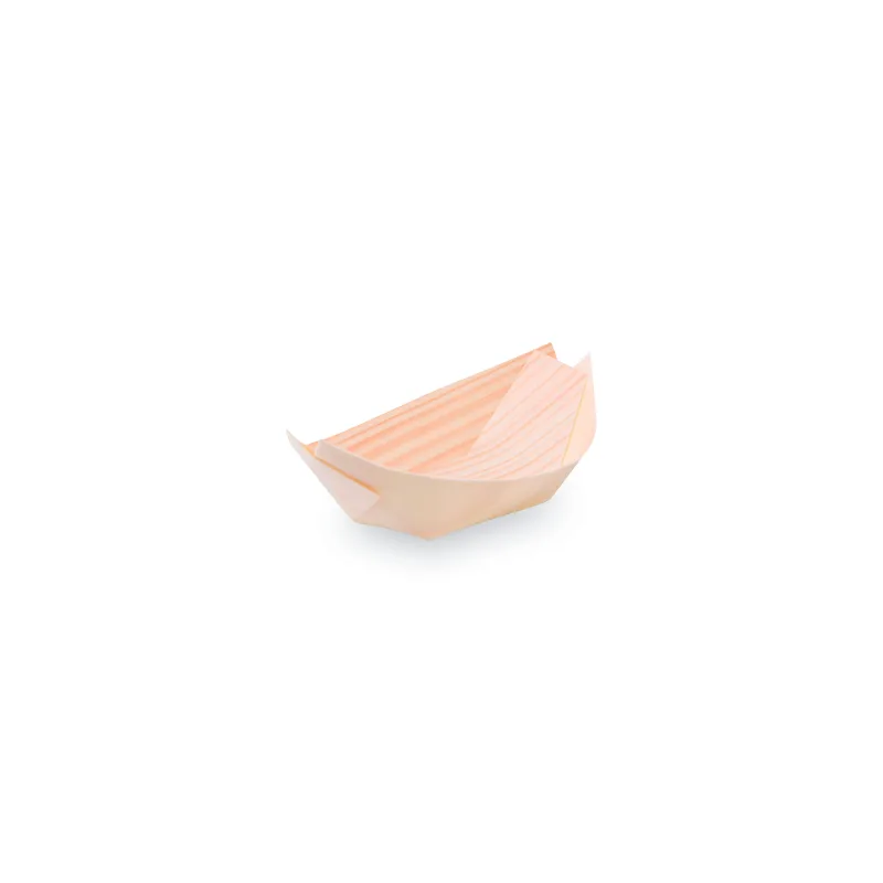 Fingerfood miska dřevěná, lodička 9 x 6 cm [100 ks] (66609)