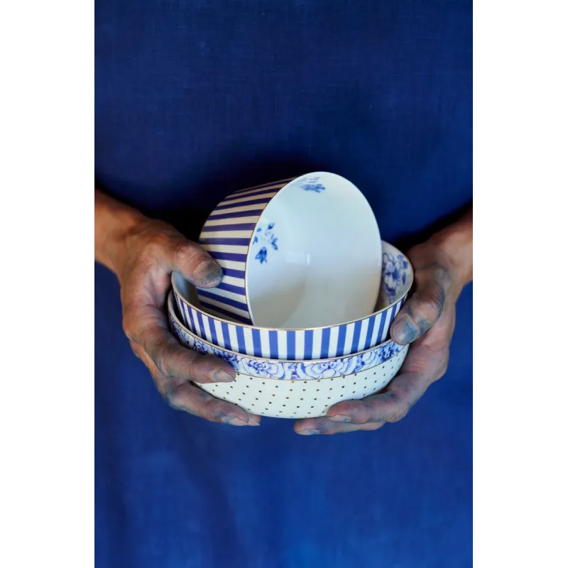 Pip Studio Royal White miska ∅15cm, bílo-modrá