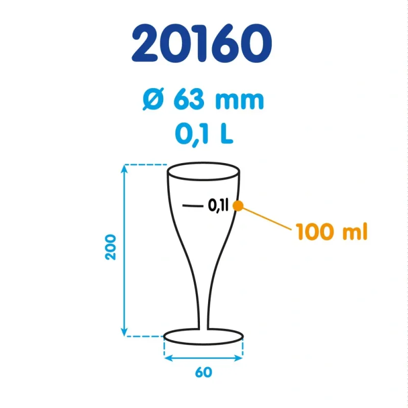 Pohárek na sekt vratný (PP) opakovaně použitelný Ø63mm 0,1L [10 ks](20160) (5N)