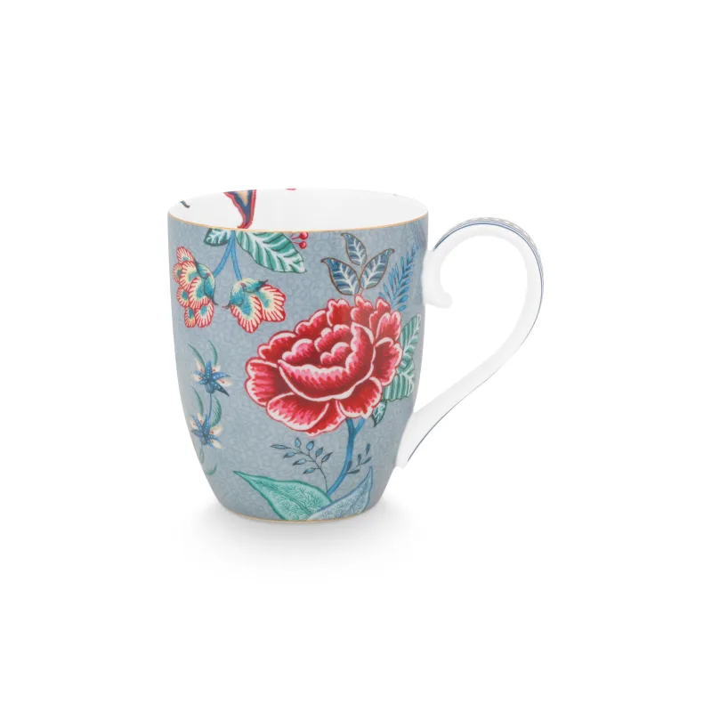 Pip Studio Flower Festival hrnek XL 440ml, modrá