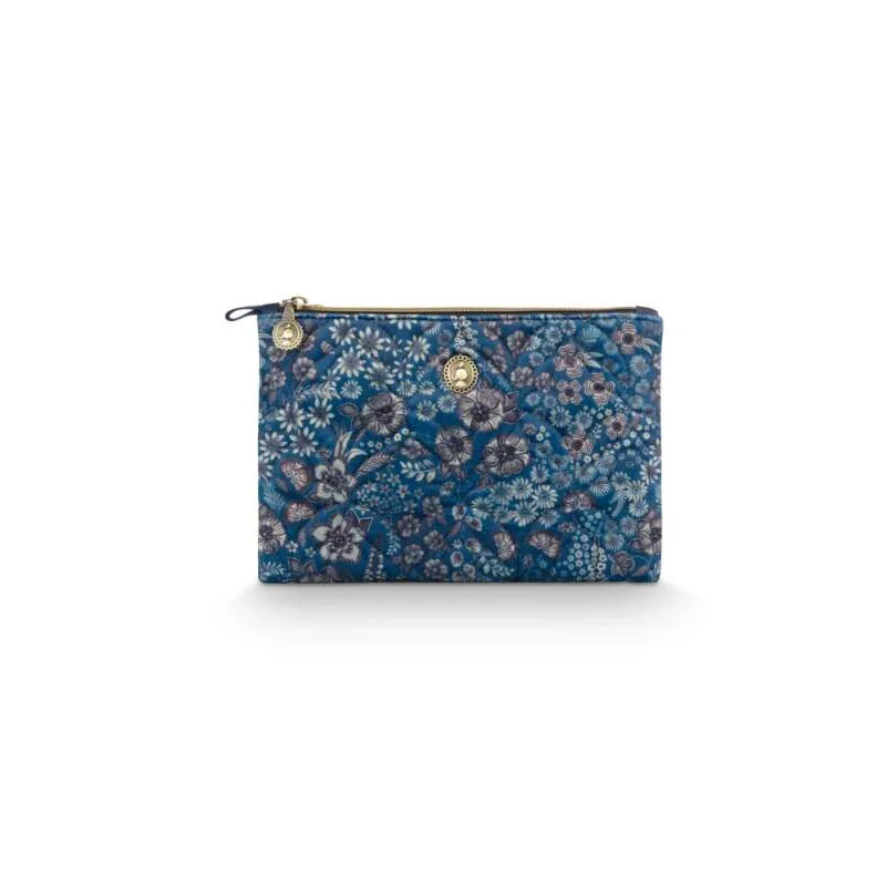 Pip Studio sametové pouzdro Charly Quilted Daisy Dream, modrý