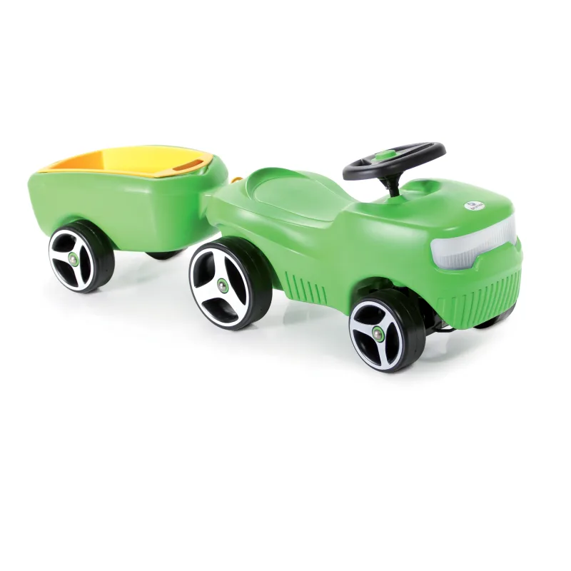 Brumee Detské Odrážadlo s prívesom FARMEE+CAREE zelené set BFARM-361C