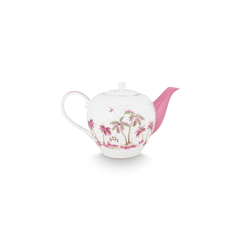 Pip Studio Jolie Dots Gold velká čajová konvice 1,6l, růžová