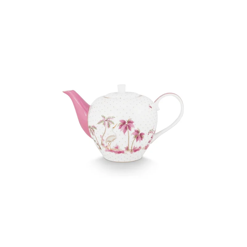 Pip Studio Jolie Dots Gold velká čajová konvice 1,6l, růžová