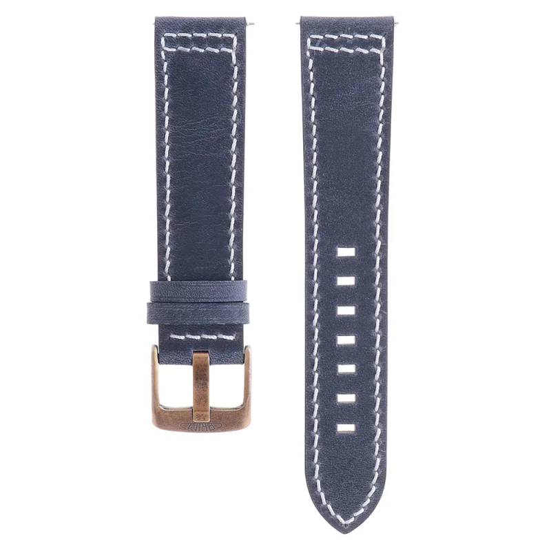 MPM Unisex řemínek na hodinky z pravé kůže modrý RB.13200 (22 mm) - C