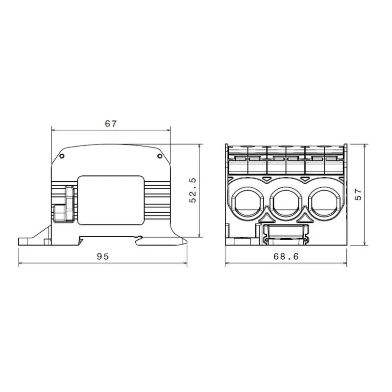 Univerzálna svorka SIMBLOCK STB 95-3 zelená Al/Cu 3x95mm2 jednopólová, 6 otvorov