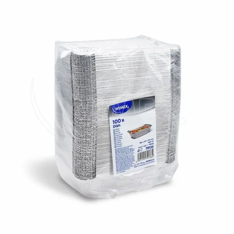 Miska (ALU) hranatá 186 x 137 x 49 mm 660ml na těstoviny [100 ks] (79136)