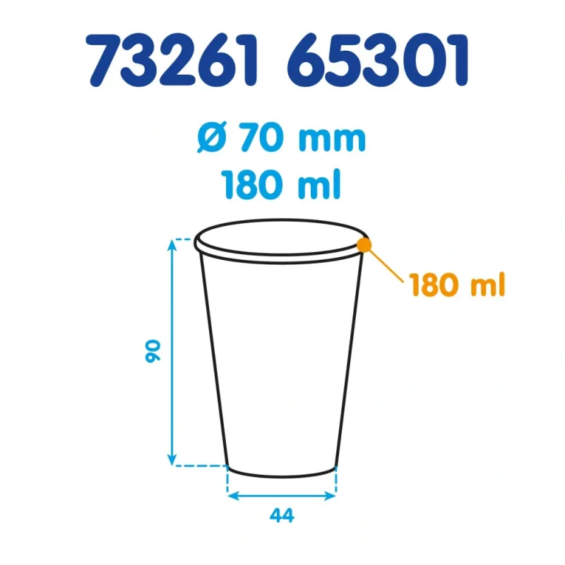 Kávový kelímek plastový hnědo-bílý 0,18 l -PP- (Ø 70 mm) [100 ks] (73261)