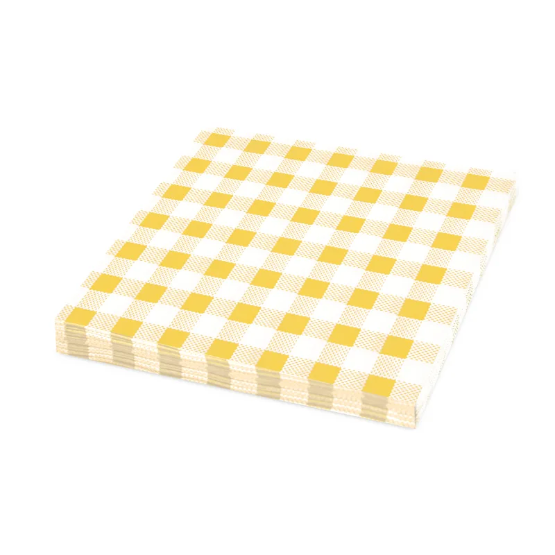 Ubrousky 1-vrstvé 33 x 33 cm KARO žluté [100 ks] (70555 - E12A)