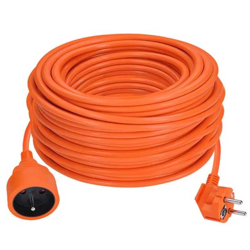 Solight Holding s.r.o. Predlžovací prívod - spojka, 1 zásuvka, 30m, H05VV-F3 3x1mm2, oranžová