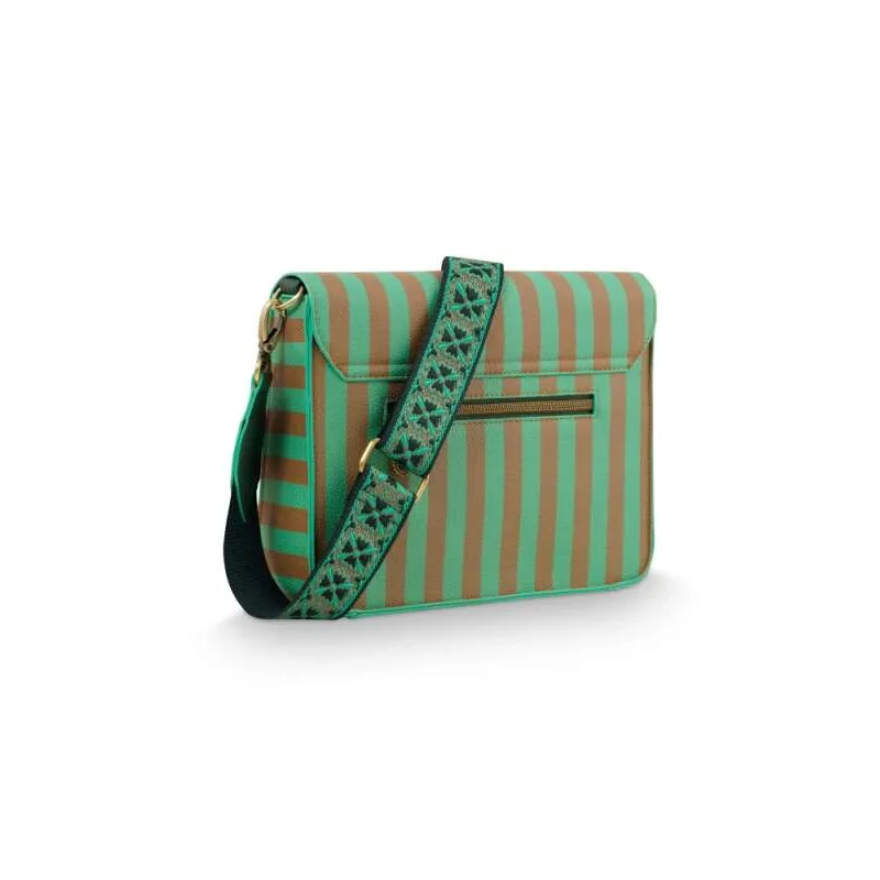Pip Studio Fenna Stripe Cross Body kabelka, zelená