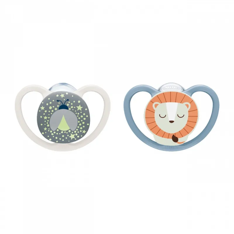 Dojčenský cumlík NUK Perfect Match Air Night FIREFLY/LION 0-6m 2ks