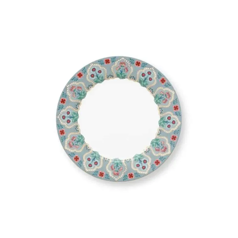 Pip Studio Flower Festival Oriental sada 4 kusů talířů Ø21cm, modrá