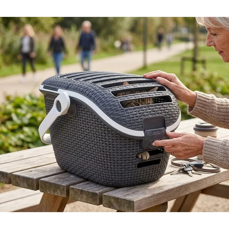 Curver Box Curver® PET CARRIER, prepravný, antracit, 38x51x33 cm, na mačku a psa