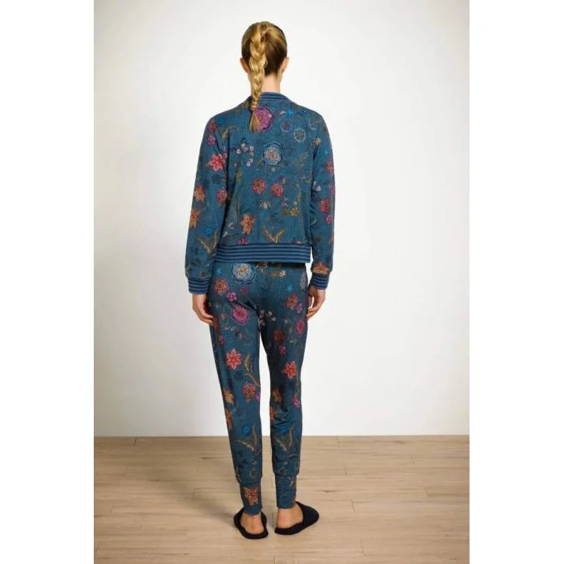 Pip Studio Bobien dlouhé kalhoty Coco Flower, modré